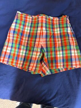 Kate spade side zip seersucker plaid shorts size 2